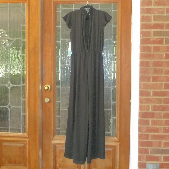 CECE/DILLARDS BLACK SEMI SHEER JUMPSUIT SIZE 6 - Picture 13 of 14